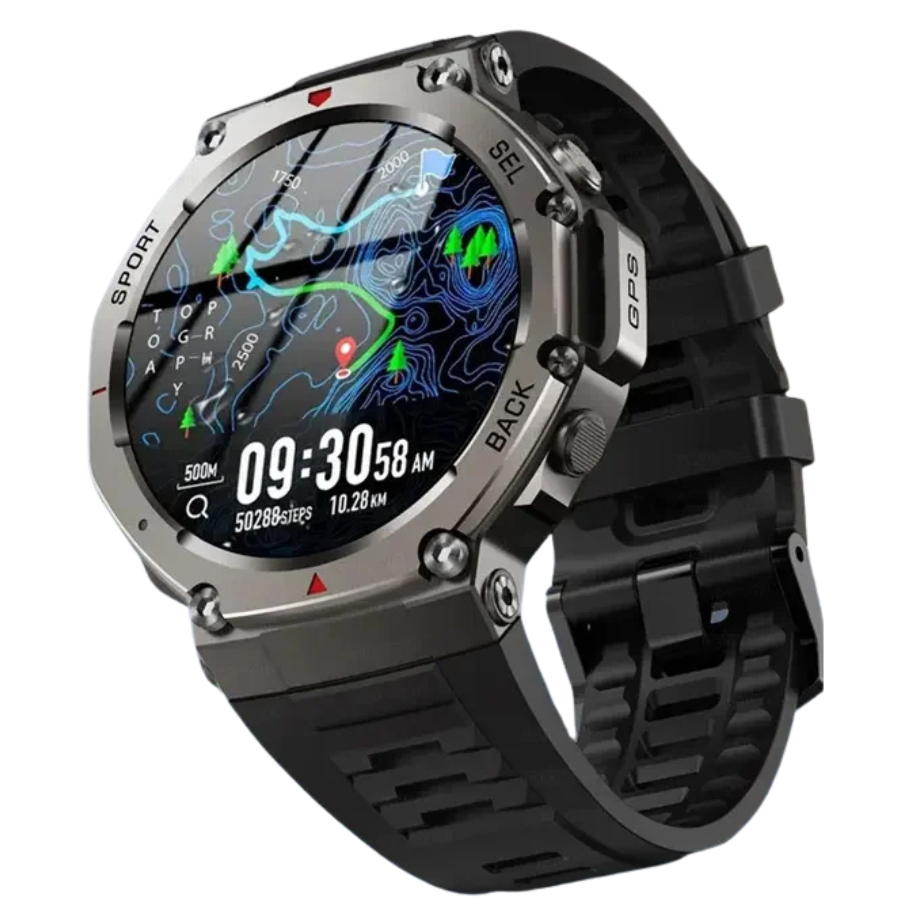 Dale T-Rex Ultra DM58 – SmartWatch Militar con GPS Dual, Brújula y Seguimiento de Rutas - Negro