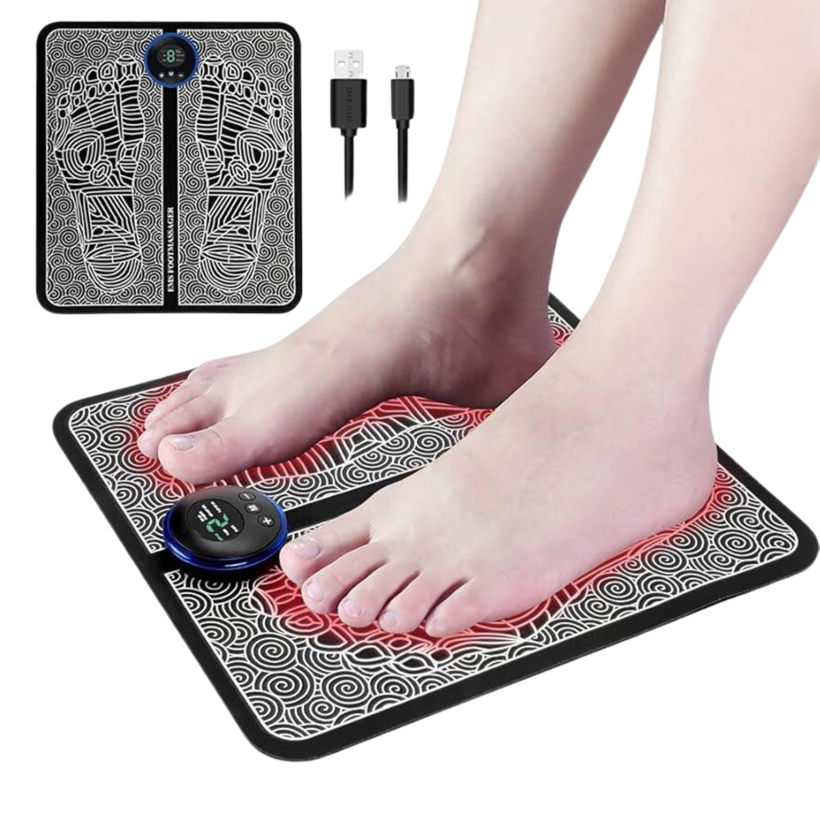 Shiatsu Foot Massager + Heated Foot Mask + 10 FREE Overnight Recovery Patches