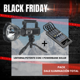 Dale Iluminación Total - Linterna Potente Con Tripode + Powerbank Solar - Black Friday