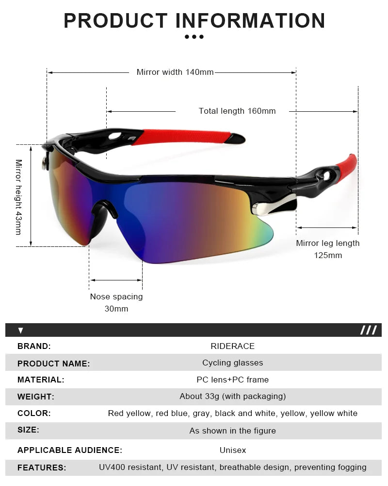 Gafas Deportivas para Ciclismo - Rojo/Azul