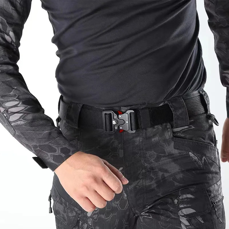 Men's Tactical Quick-Release Belt with Keychain Carabiner