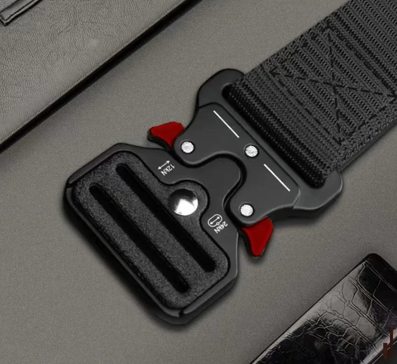 Men's Tactical Quick-Release Belt with Keychain Carabiner