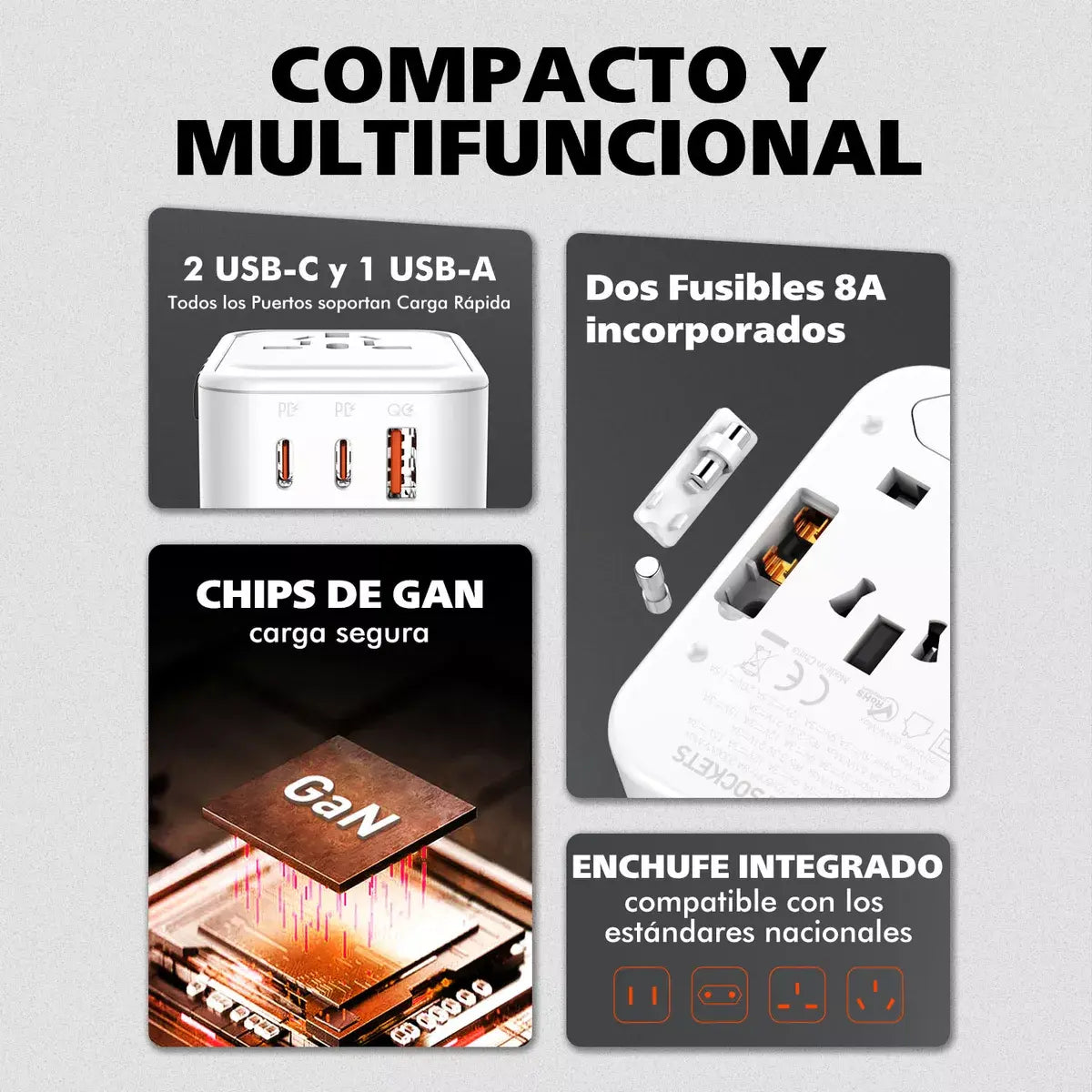 – Carga Rápida y Compatibilidad Total