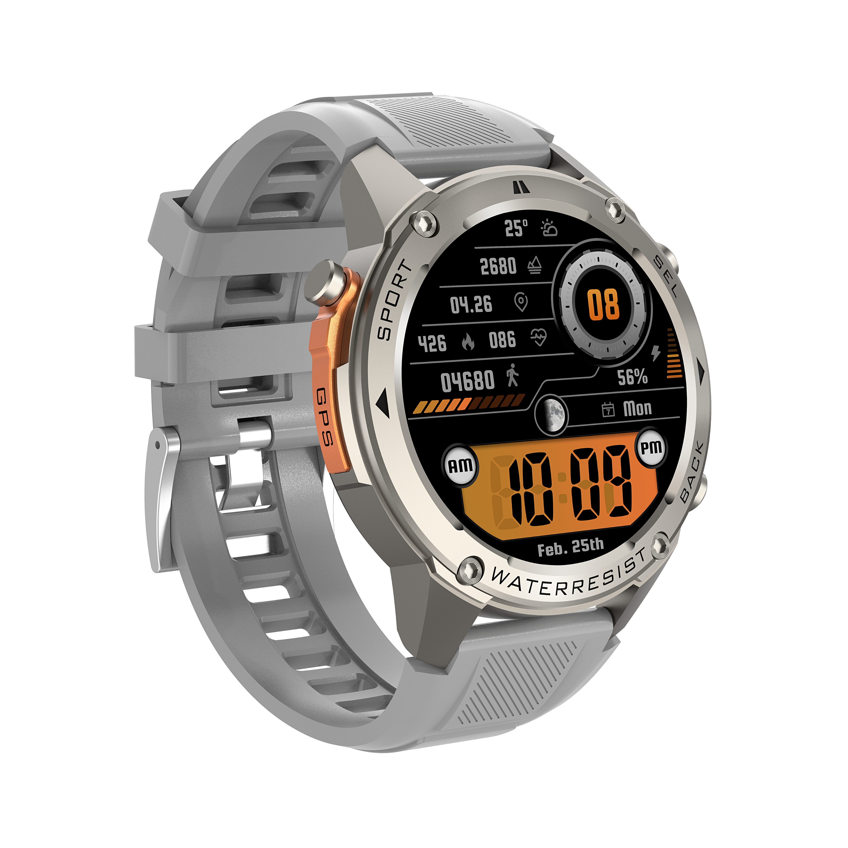 Gaia56 Pro GPS Smartwatch - Silver
