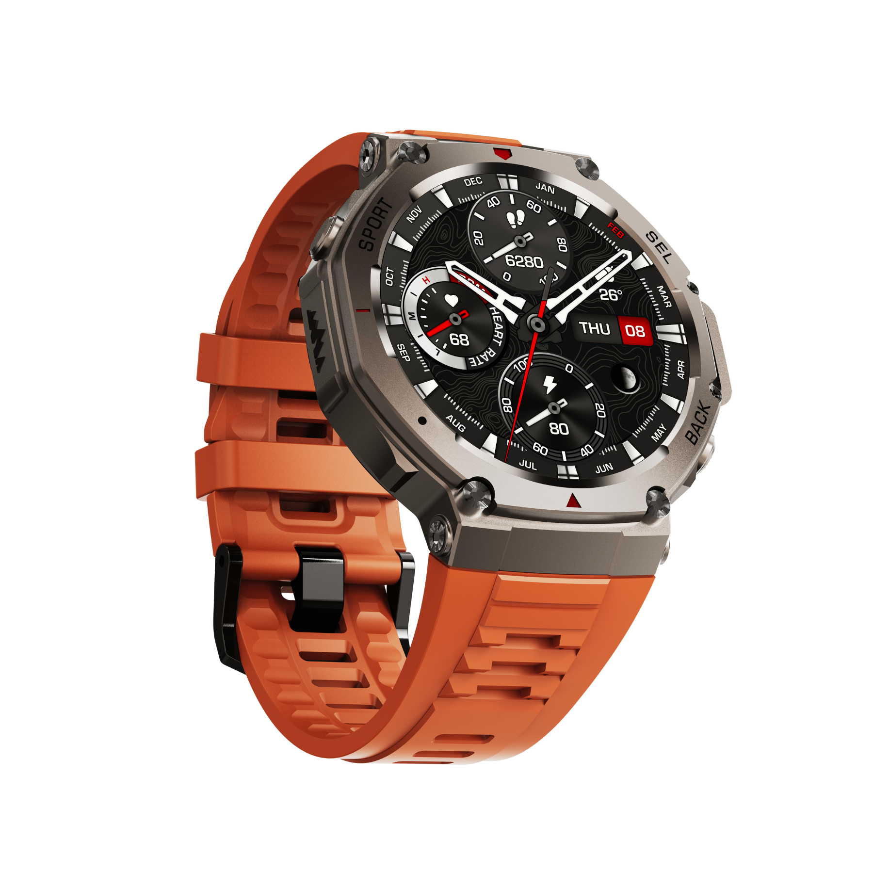 Dale T-Rex Ultra DM58 - SmartWatch Militar con GPS Dual, Brújula y Seguimiento de Rutas - Rojo