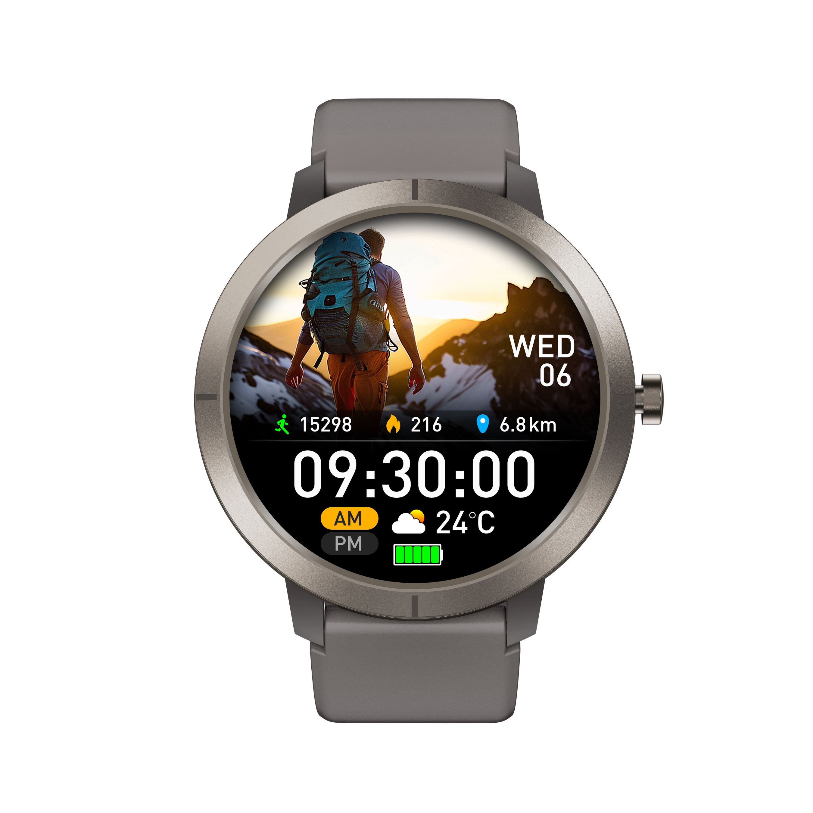 Classic Gaia76 SmartWatch: GPS with 6 Satellites and 170+ Sport Modes - Argent