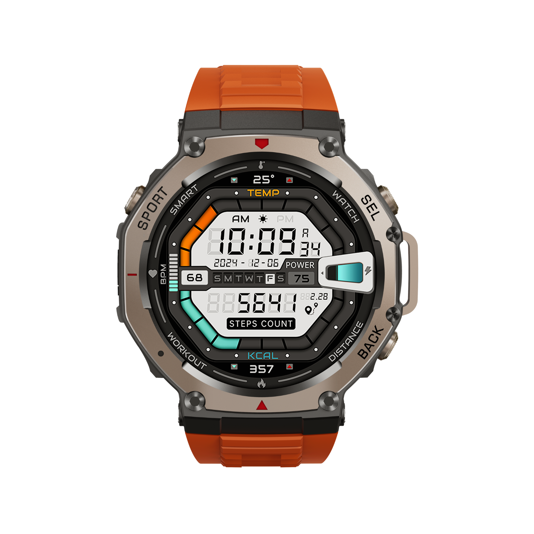 Dale T-Rex Ultra DM58 - SmartWatch Militar con GPS Dual, Brújula y Seguimiento de Rutas - Rojo