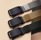 Military tactical belt with automatic buckle