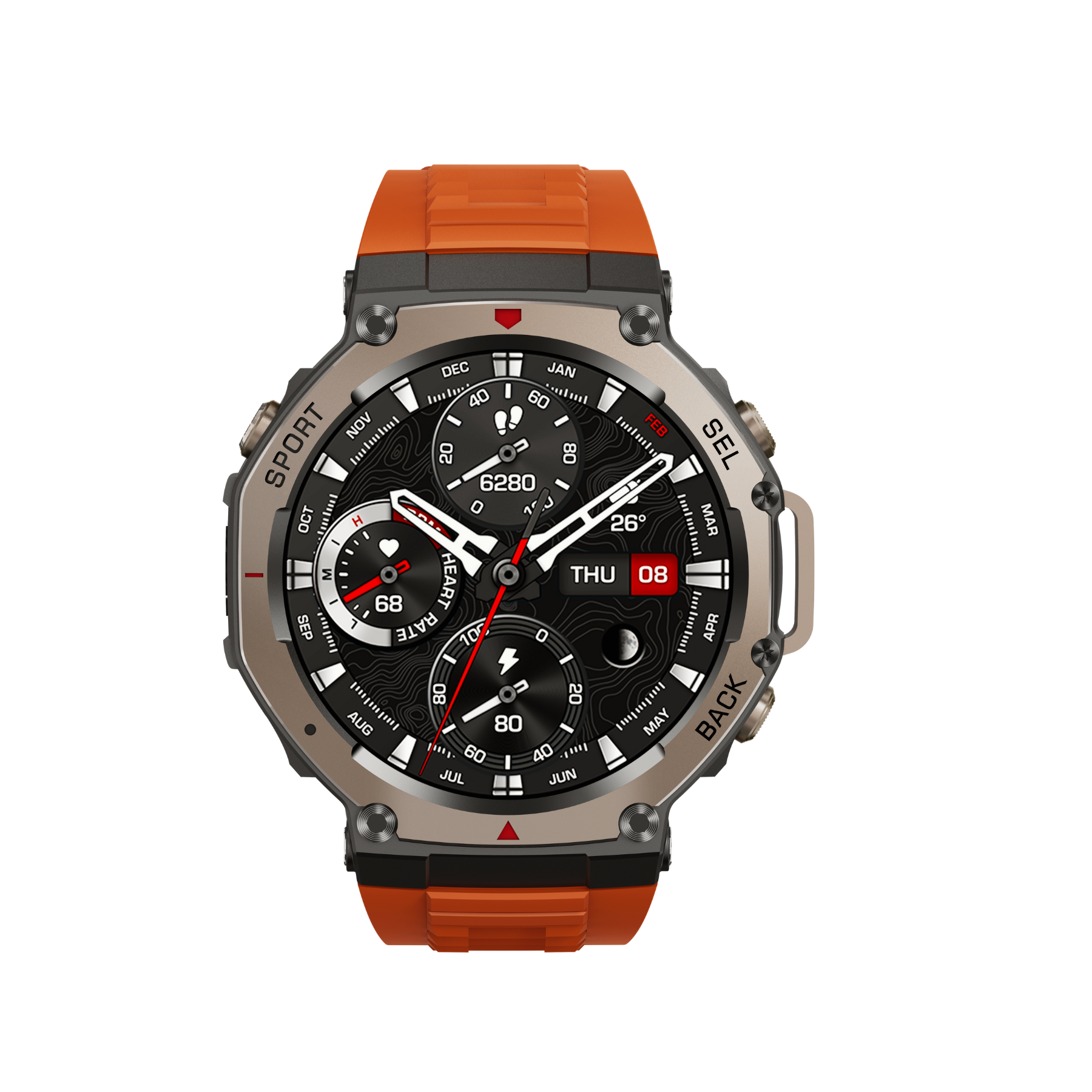Dale T-Rex Ultra DM58 - SmartWatch Militar con GPS Dual, Brújula y Seguimiento de Rutas - Rojo