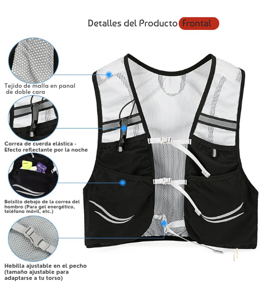Chaleco Trail Running de Hidratación Ultraligera 5L