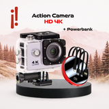 HD 4K/30fps Action Camera Pack + Power Bank