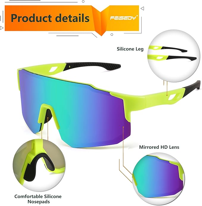 Gafas Deportivas Polarizada  UV400 - 9335 Light Green