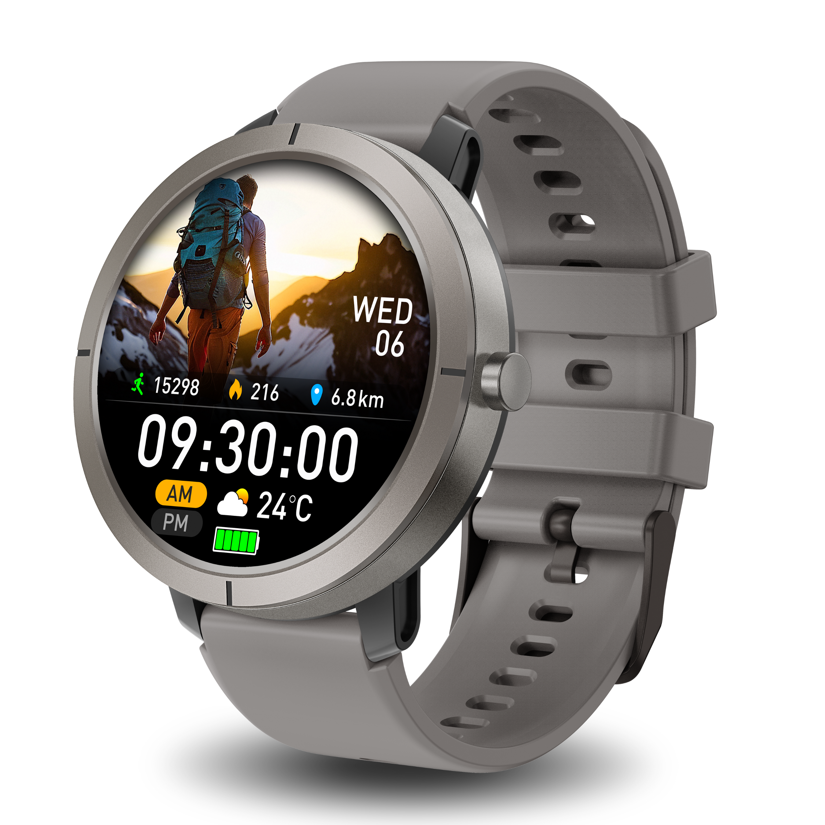 Classic Gaia76 SmartWatch: GPS with 6 Satellites and 170+ Sport Modes - Black