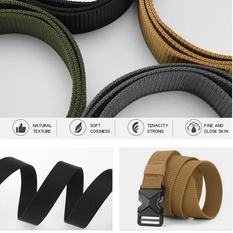 Men's 125cm Tactical Belt with Metal Buckle