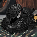 Men's combat boots – waterproof, slip-resistant hiking boots, puncture-resistant and ankle-sprain-protected work boots