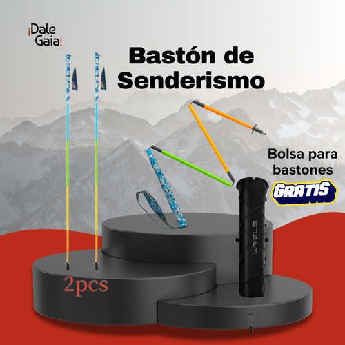 2 Bastones de Senderismo Ultraligeros E2 de Fibra de Carbono / + Gratis  Bolsa para bastones