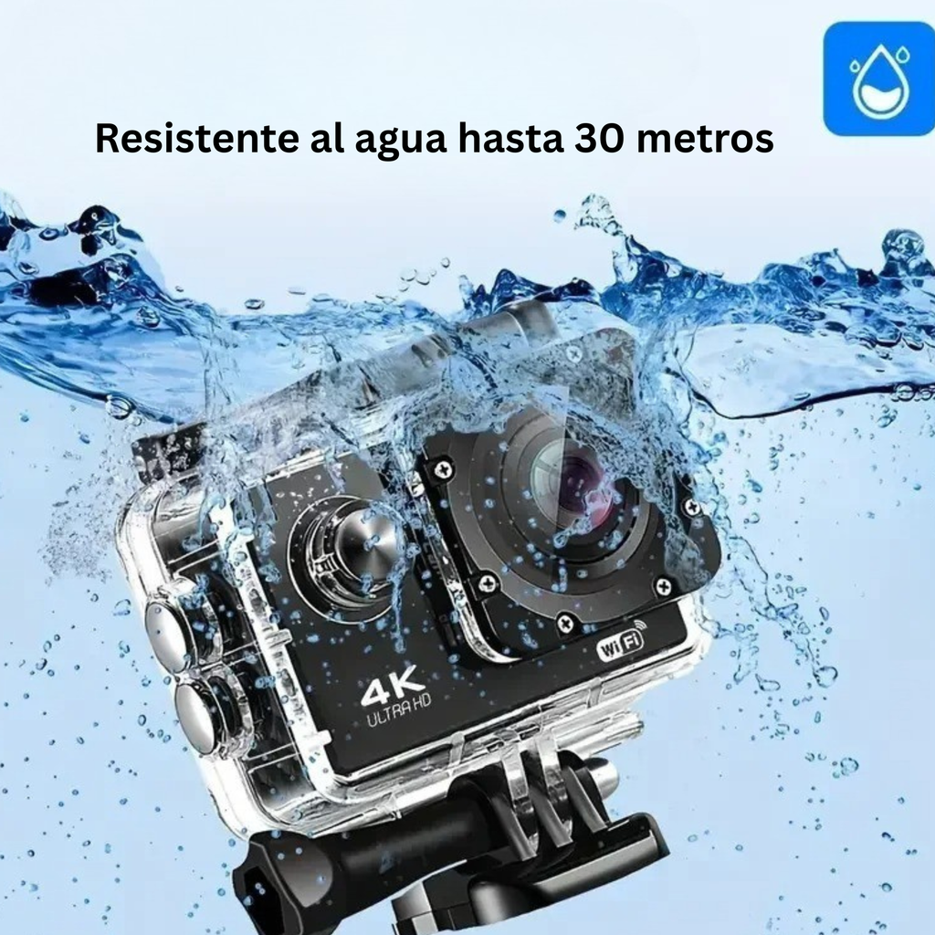 Pack Cámara Deportiva HD 4K/30 fps + Powerbank