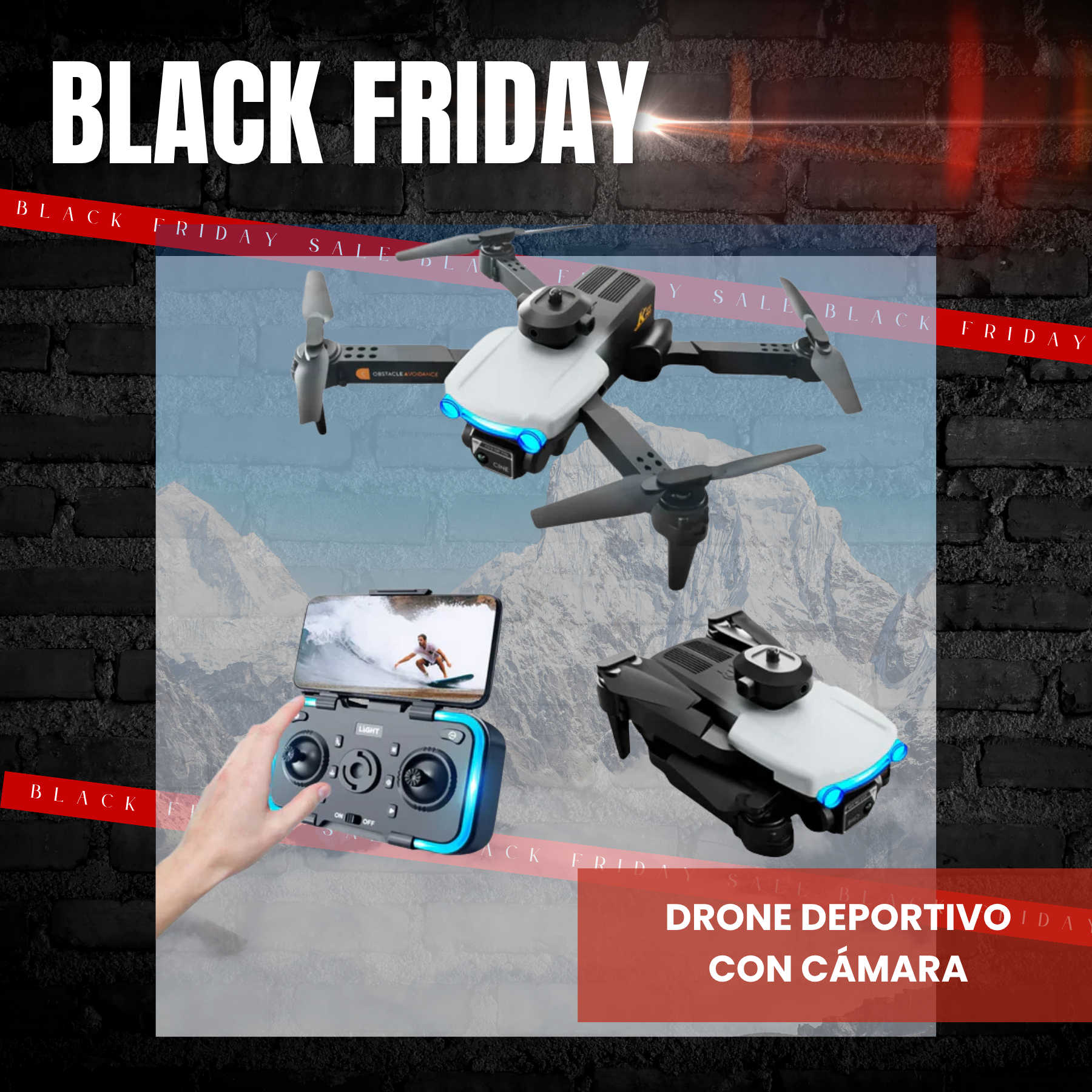 Drone Deportivo con cámara K102PRO 4K