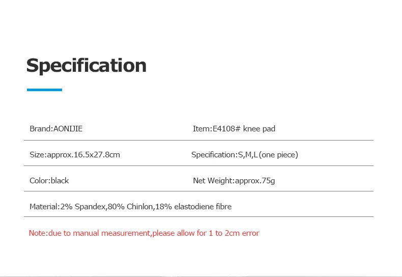 Rodillera Compresiva AONIJIE – Soporte Antideslizante