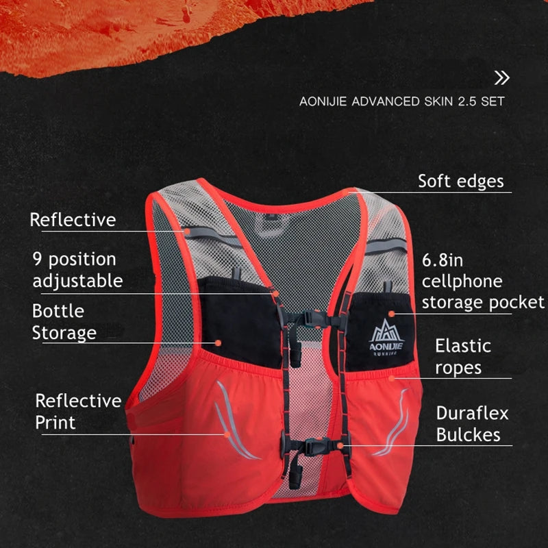 Chaleco Aonijie Race 2.5L – Hidratación Minimalista para Corredores