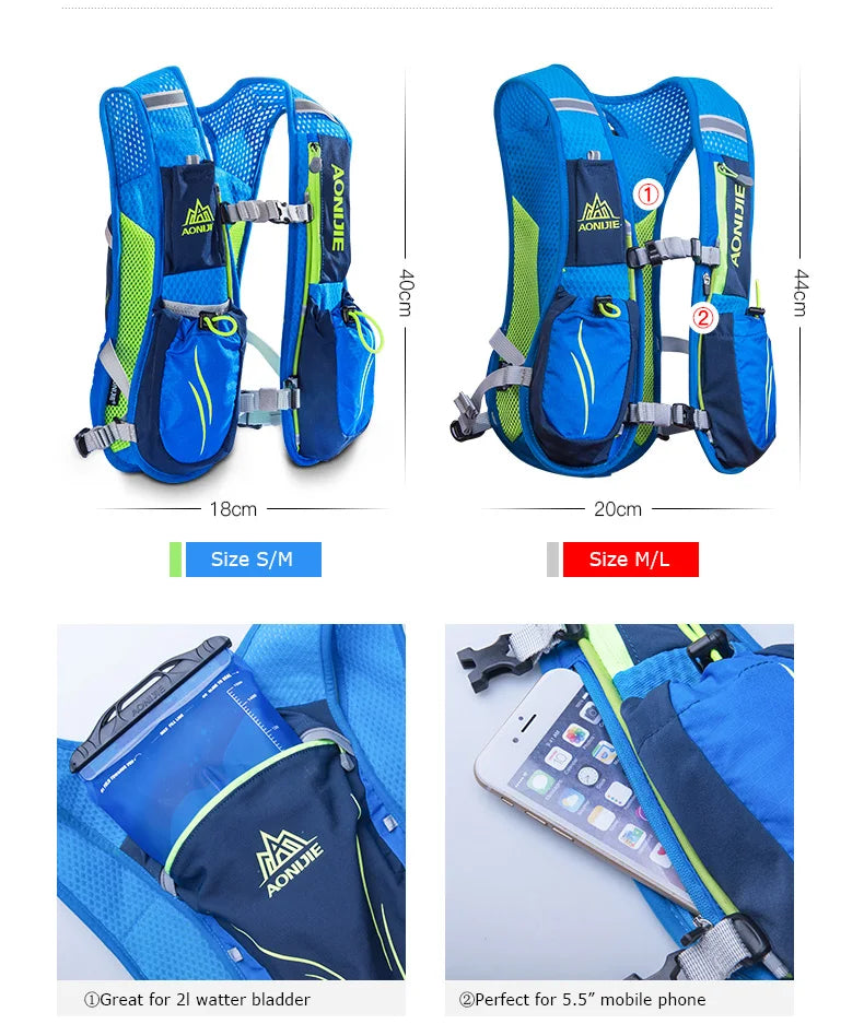 Chaleco Trail Running de Hidratación Ultra Ligera 5.5L - AONIJIE E885