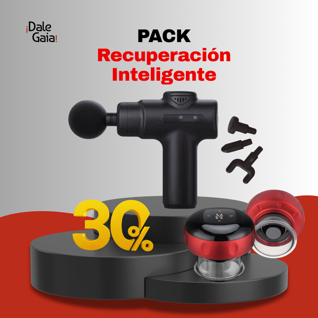 Dale Recuperación Inteligente Recupera Músculos en Minutos-  Pistola de Masaje + Ventosa Inteligente