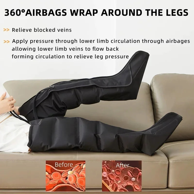 Air Compression Leg & Foot Massager Boots with Remote Control