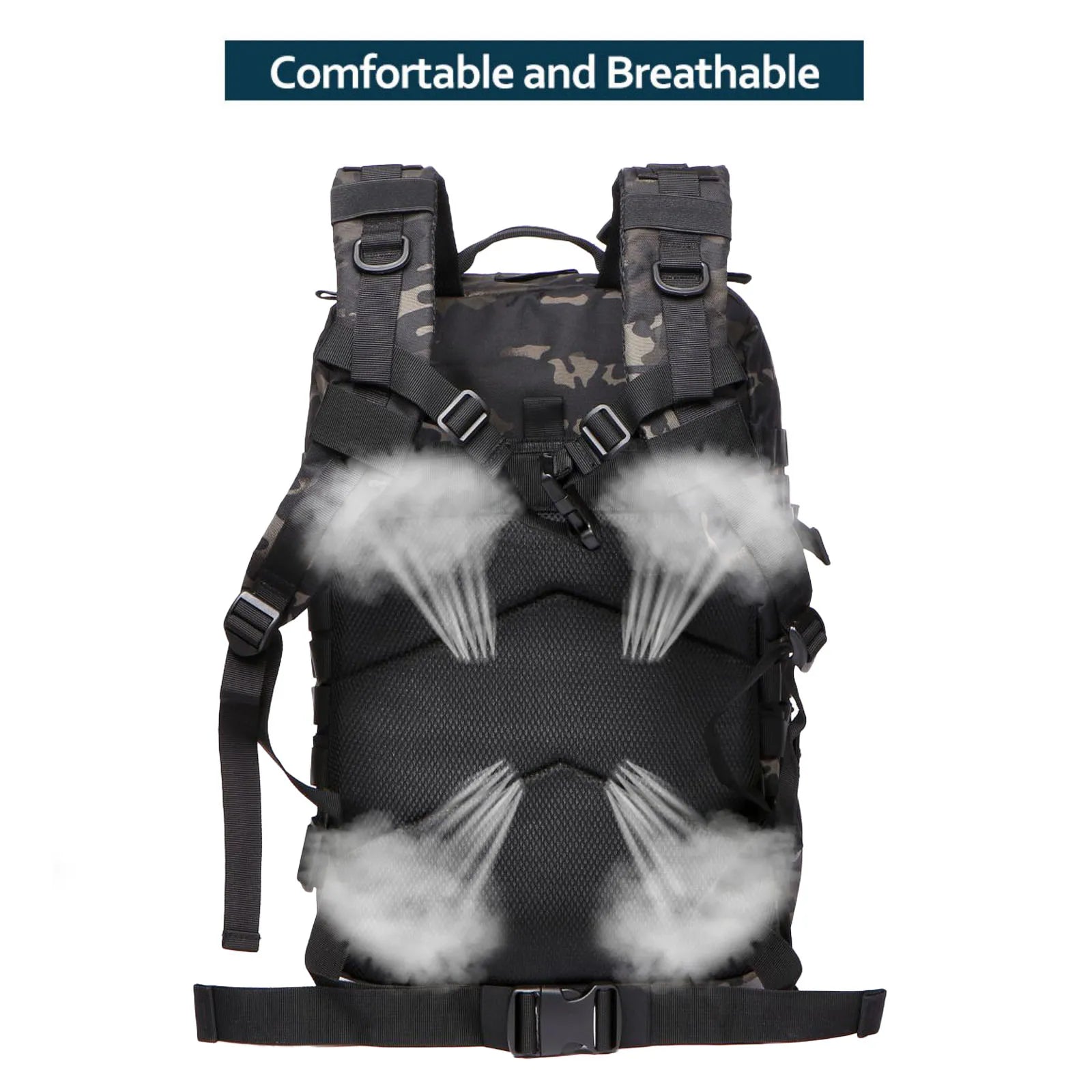 50L Waterproof Tactical Backpack for Hiking & Camping