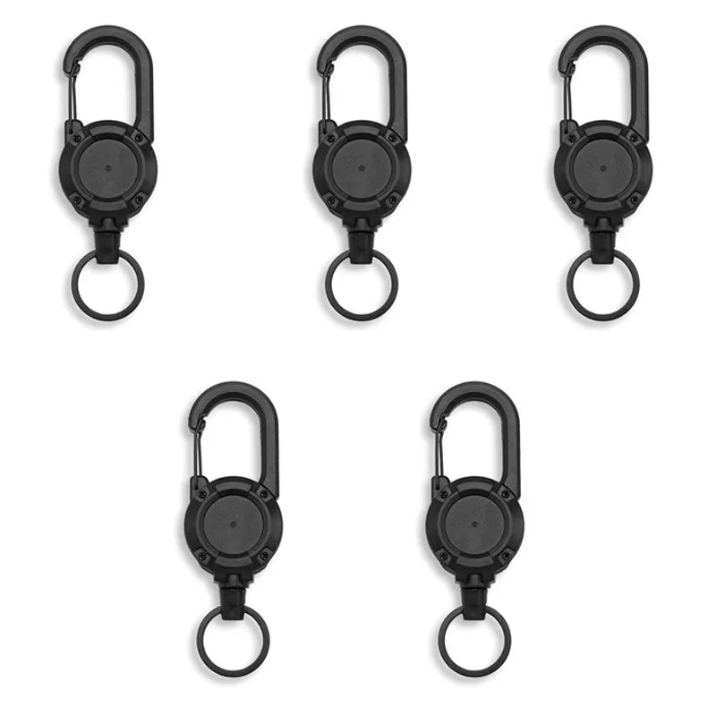 Retractable Carabiner Clip with Steel Cable