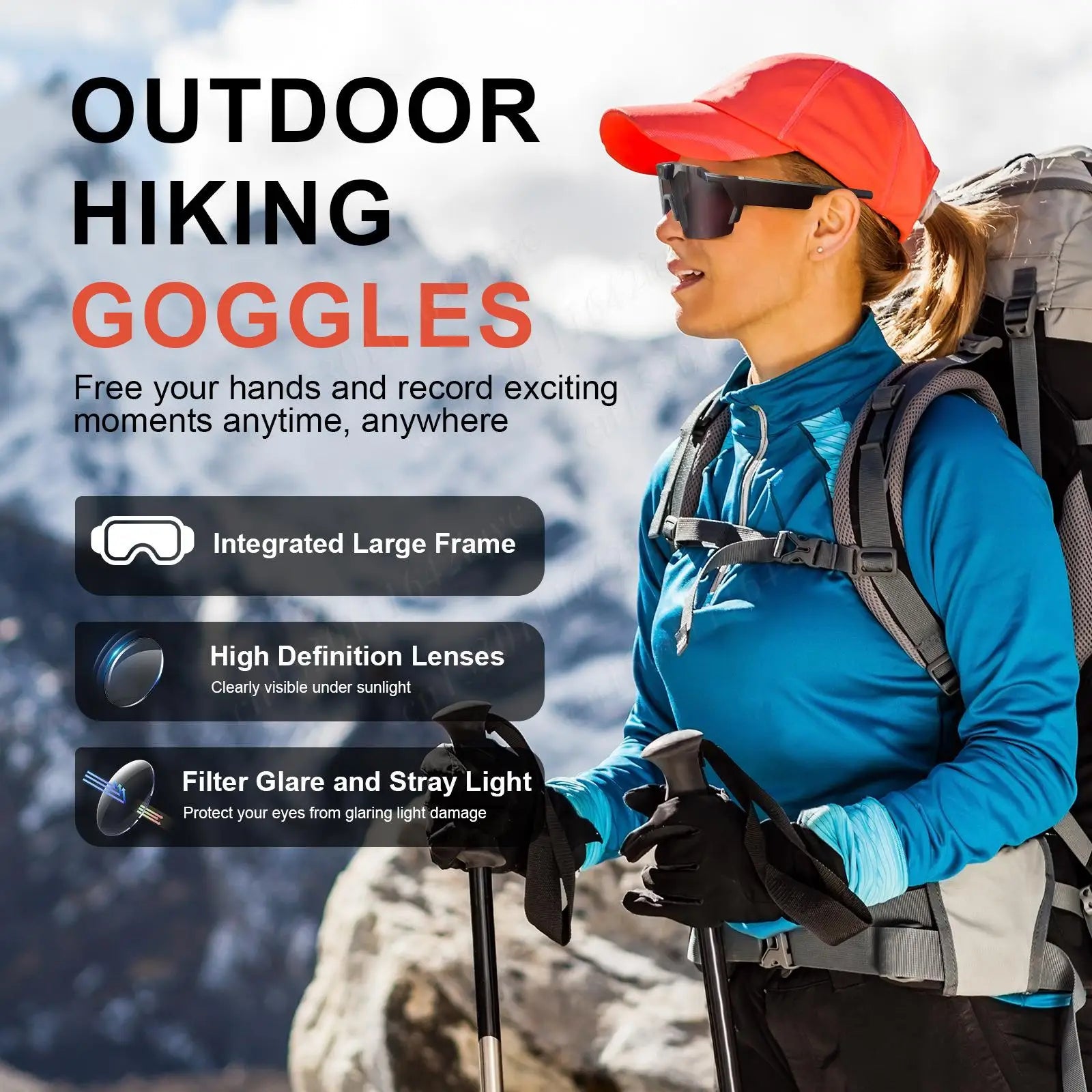 Gaia Vision X – POV Camera Glasses 1080P for Sports & Outdoor