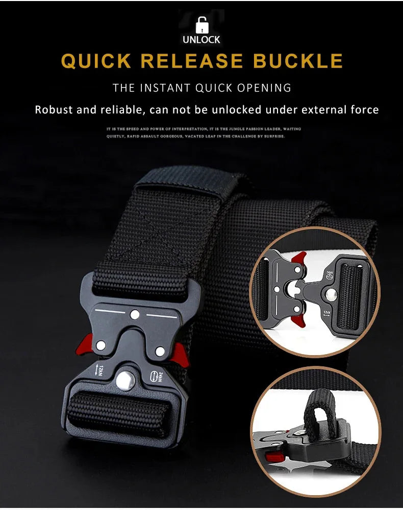 Tactical Quick Release Belt for Hiking, Camping & Work