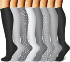 Compression Socks (8 Pairs) | All-Day Support for Nurses, Travel, Running & Recovery
