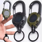 Retractable Carabiner Clip with Steel Cable