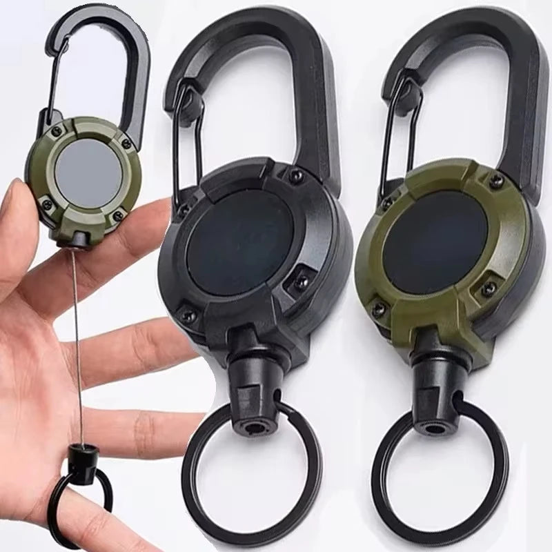 Retractable Carabiner Clip with Steel Cable