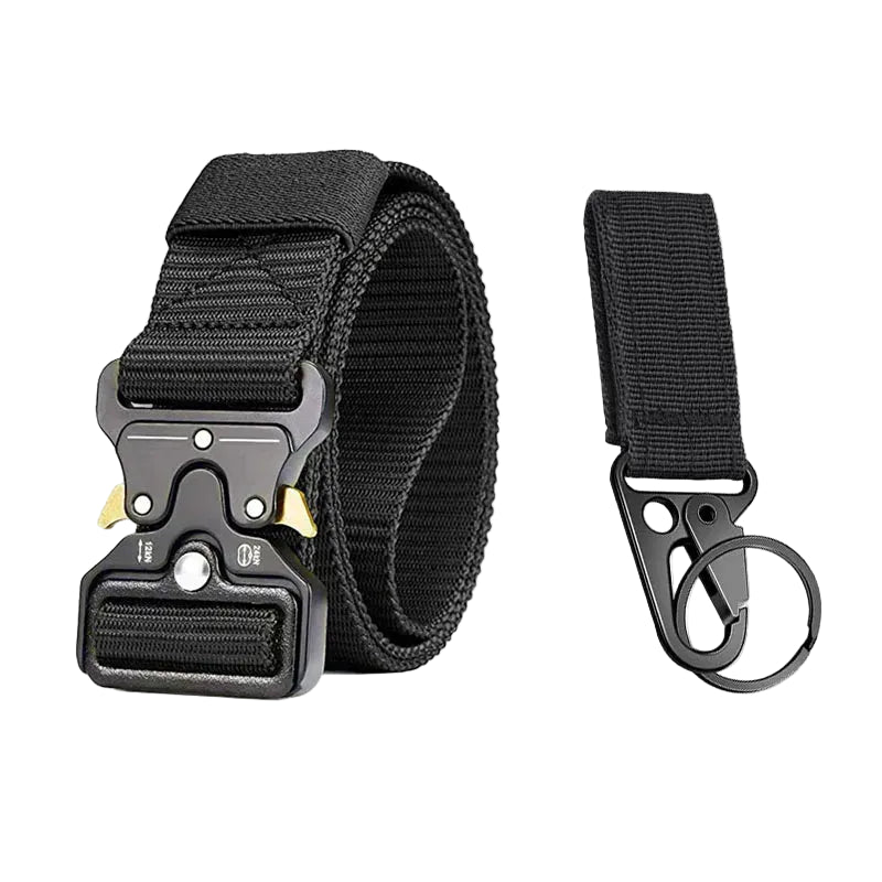 Men's Tactical Quick-Release Belt with Keychain Carabiner
