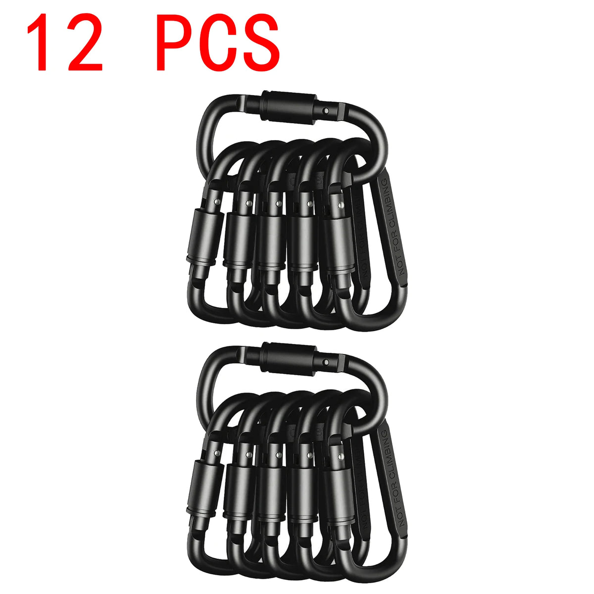 Tactical Carabiner Clips (4/6/12 Pack) – Outdoor Keychain & Gear Hooks