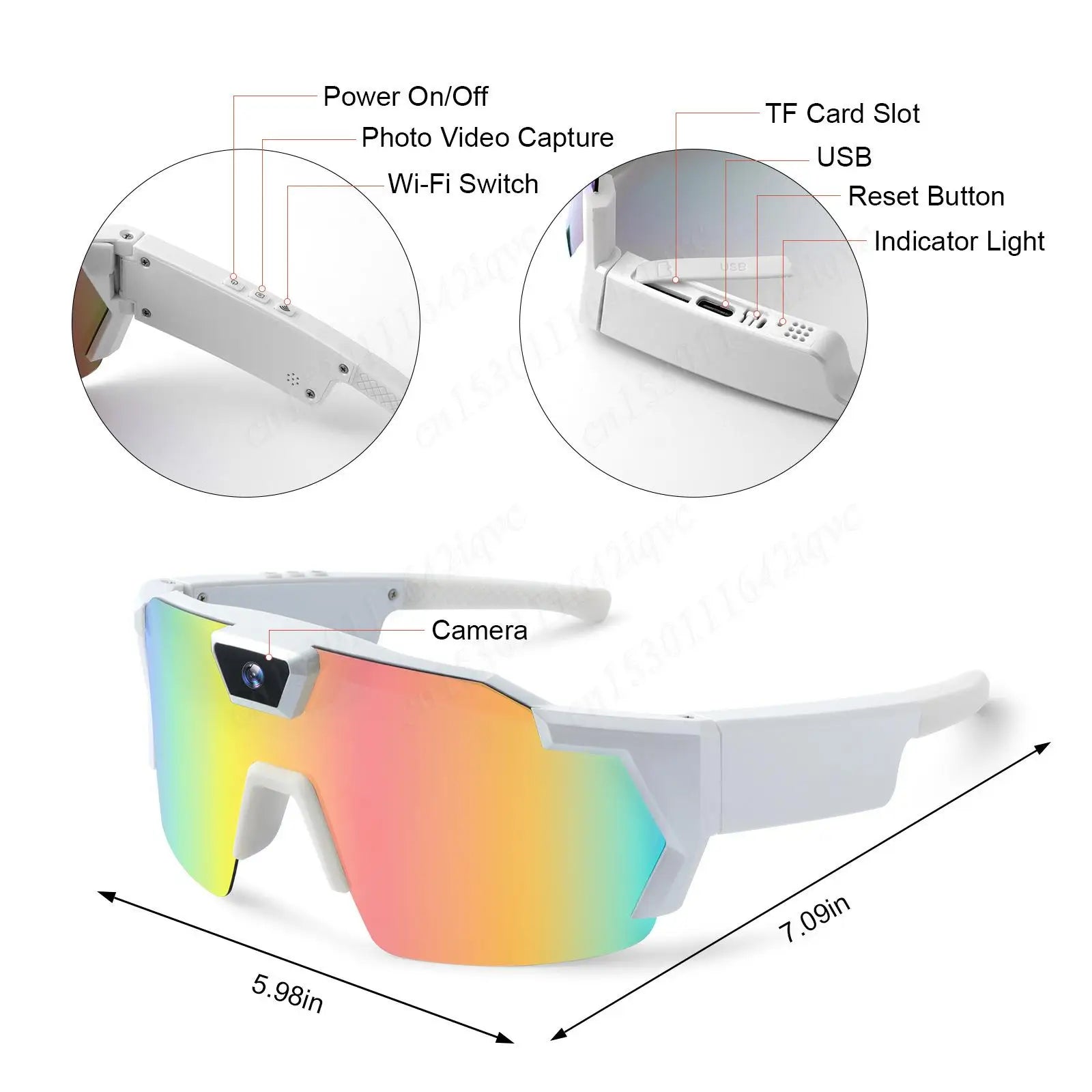 Gaia Vision X – POV Camera Glasses 1080P for Sports & Outdoor