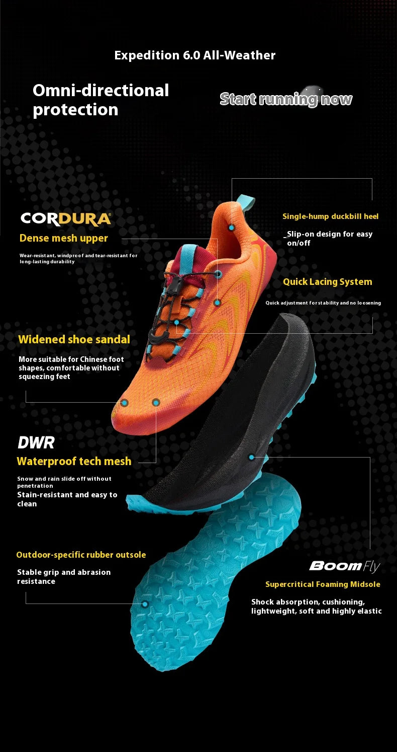 BMAI Trail Running Shoes – Lightweight Breathable -Orange