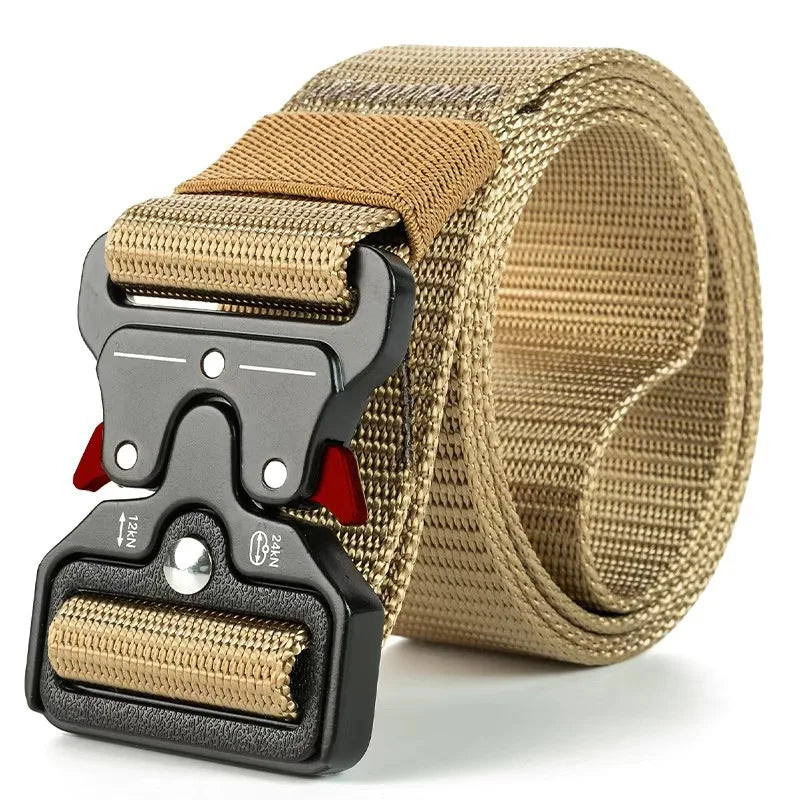 Men's Tactical Quick-Release Belt with Keychain Carabiner