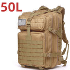 50L Waterproof Tactical Backpack for Hiking & Camping