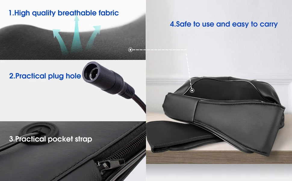 Almohada Masajeadora Eléctrica Shiatsu 3D con Calor