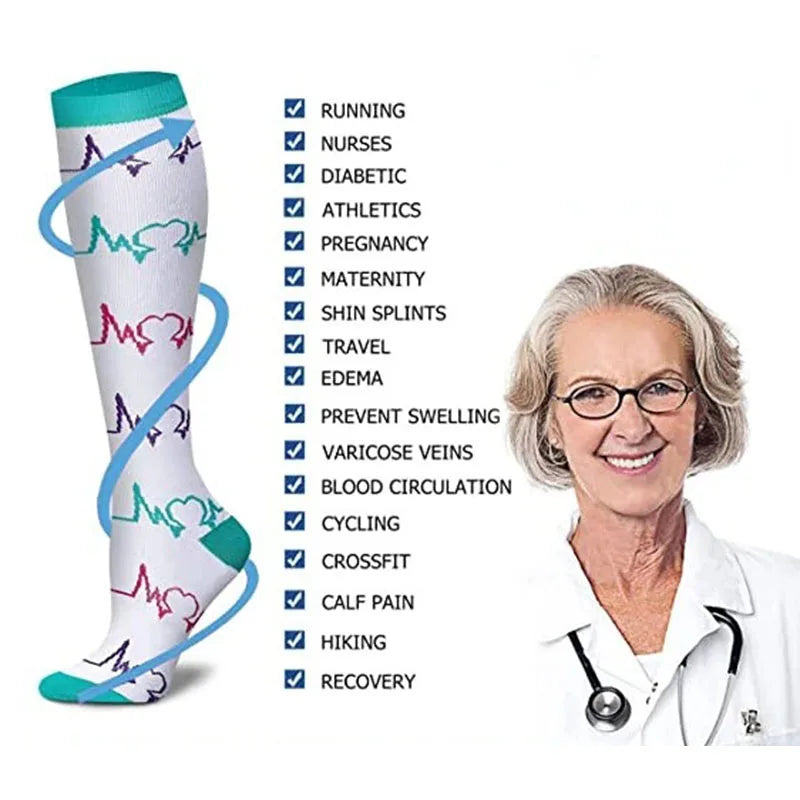 Compression Socks (8 Pairs) | All-Day Support for Nurses, Travel, Running & Recovery