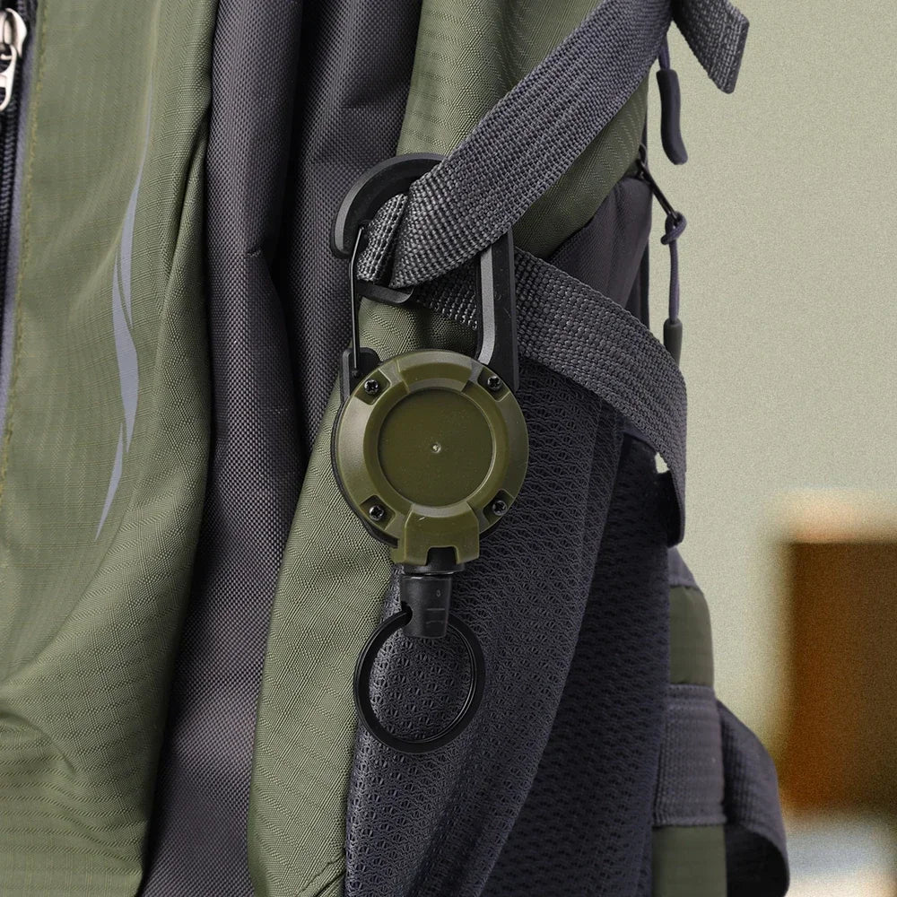 Retractable Carabiner Clip with Steel Cable