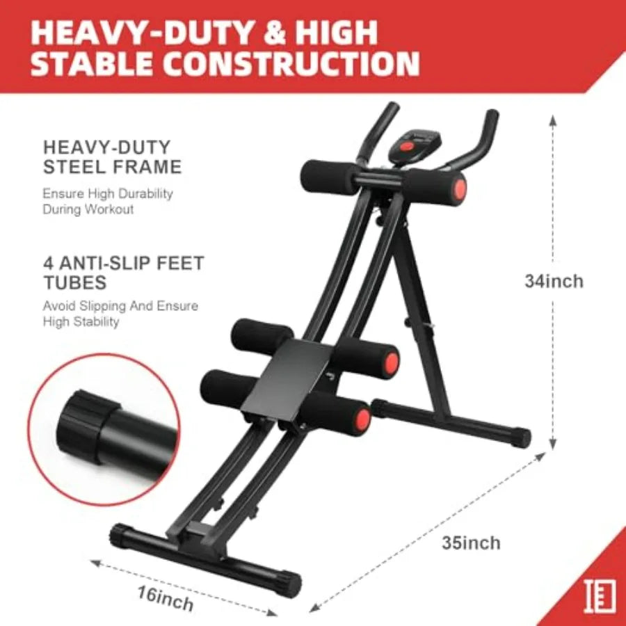 SmartCore Foldable ABS Trainer – Home Gym with Resistance Bands & LCD