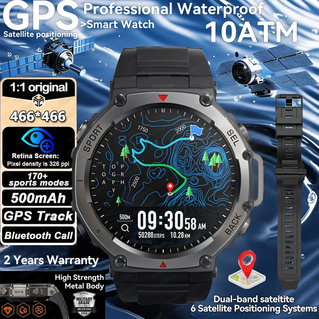 Dale T-Rex Ultra DM58 – SmartWatch Militar con GPS Dual, Brújula y Seguimiento de Rutas - Negro