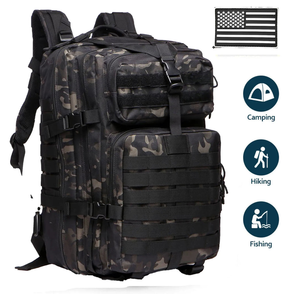 50L Waterproof Tactical Backpack for Hiking & Camping