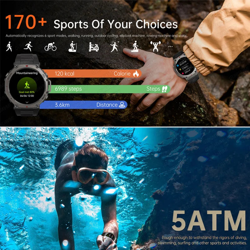 Dale T-Rex Ultra DM58 – SmartWatch Militar con GPS Dual, Brújula y Seguimiento de Rutas - Negro
