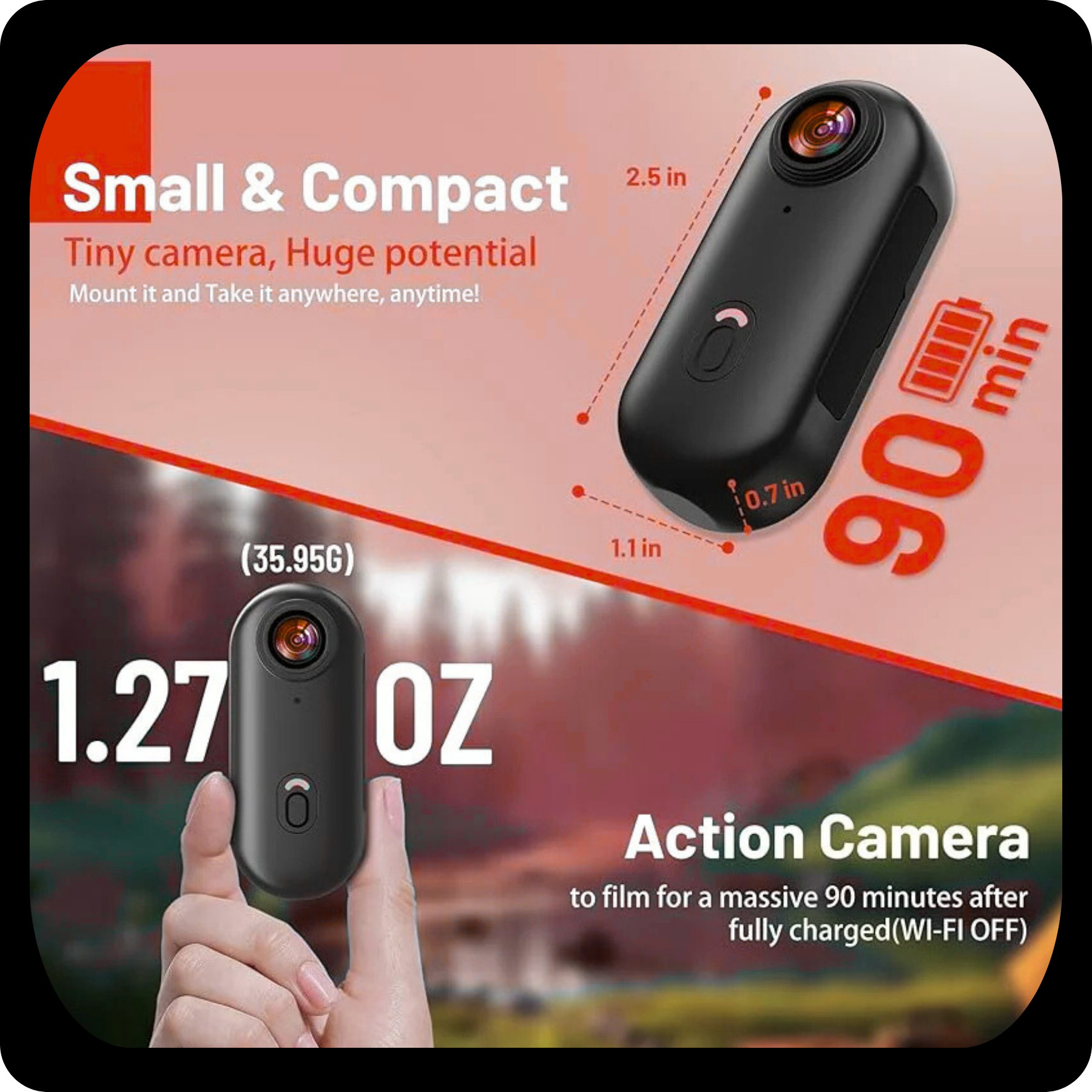 HandsFree Cam 4K – Mini Magnetic Body Camera