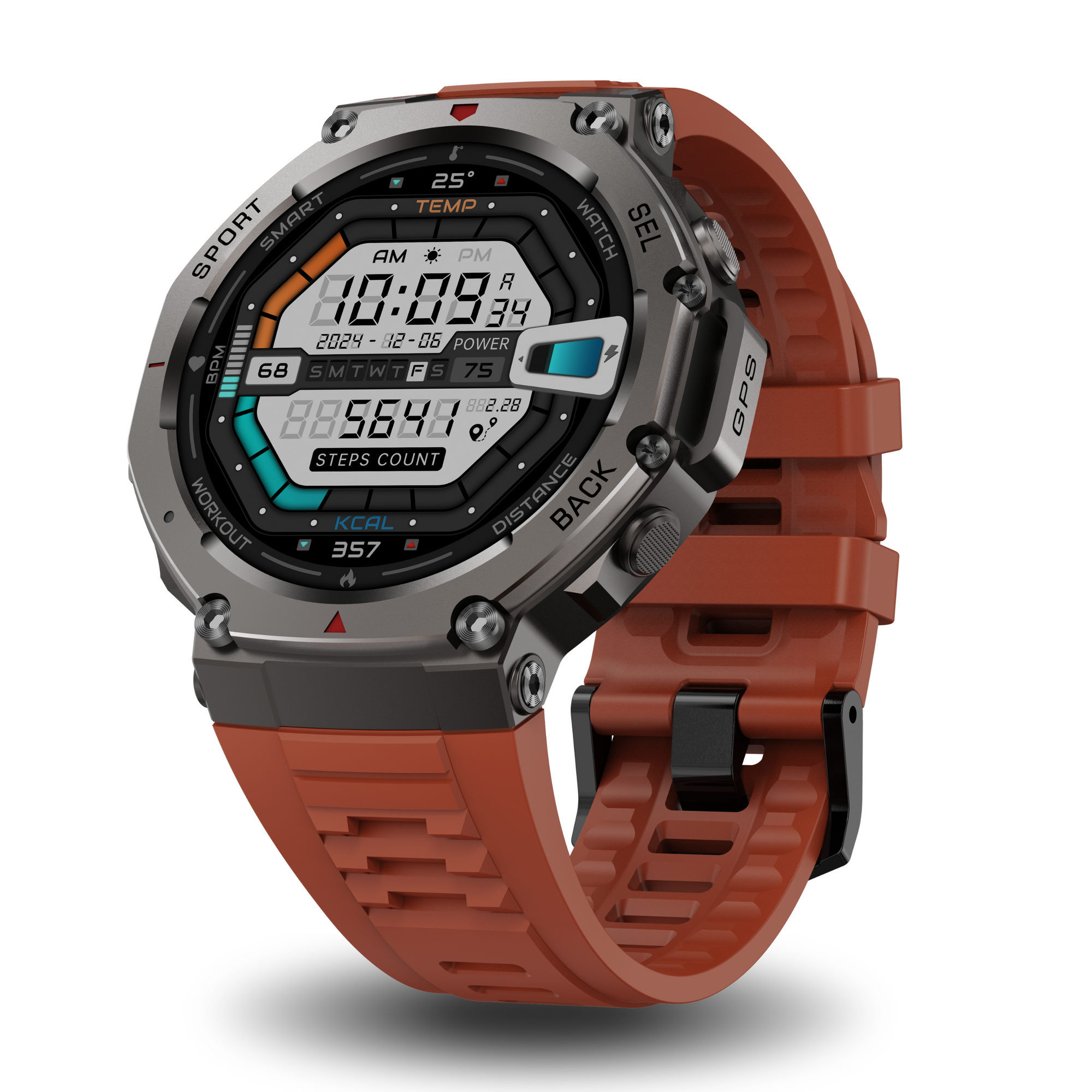 Dale T-Rex Ultra DM58 - SmartWatch Militar con GPS Dual, Brújula y Seguimiento de Rutas - Rojo