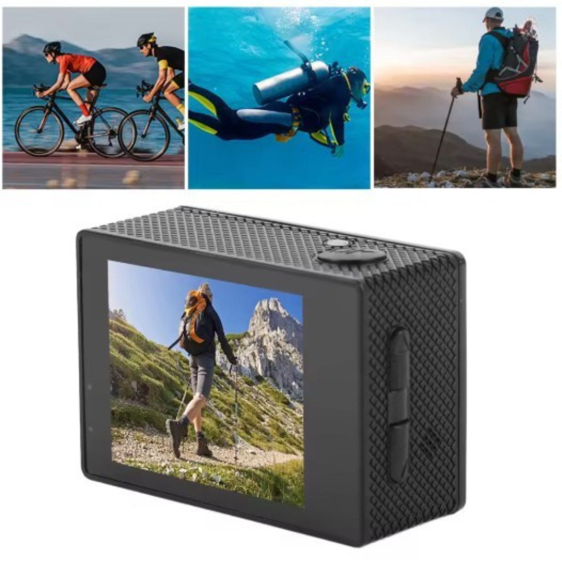 HD 4K/30fps Action Camera Pack + Power Bank